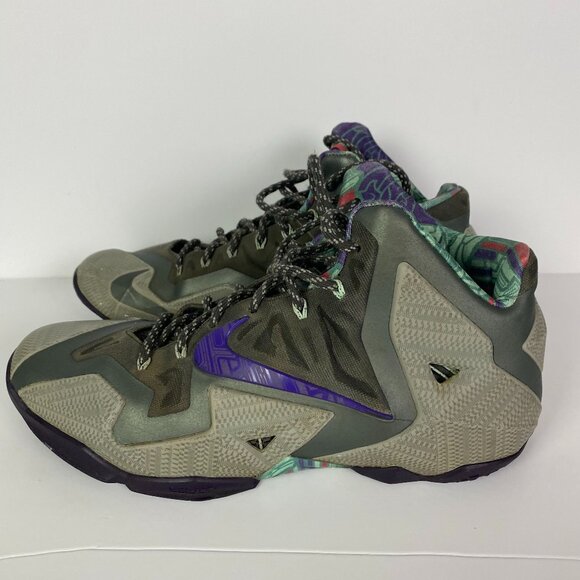 Nike Lebron 11 Terracotta Warrior Basketball Shoes Men's 12 Gray Electric Purple - Picture 1 of 16